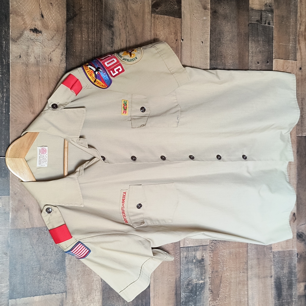 VTG Boy Scouts Of America Assistant Scouts Master Short Sleeve Shirt Sz L Men - Picture 11 of 11
